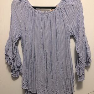 Blue & White Striped Blouse